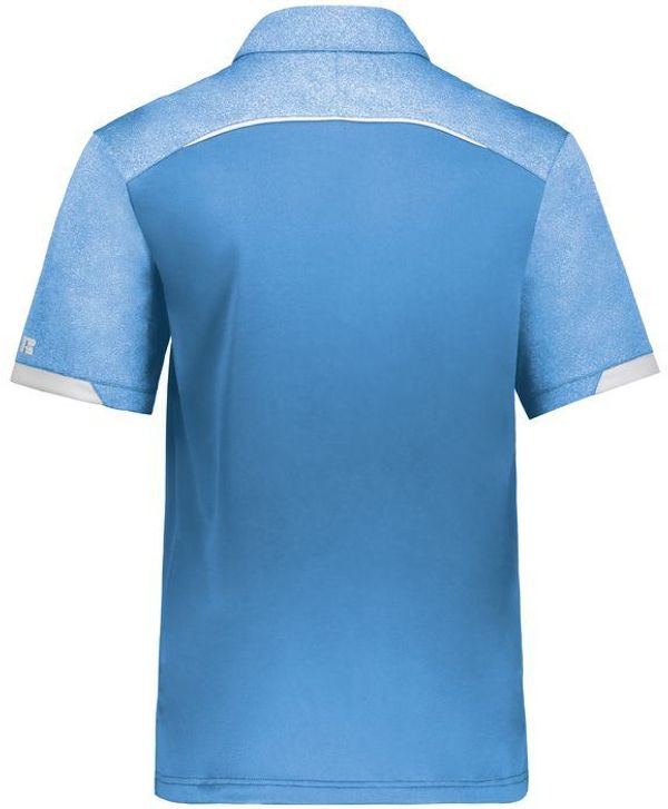 Am image of a Custom Russell Legend Polo in Columbia Blue!