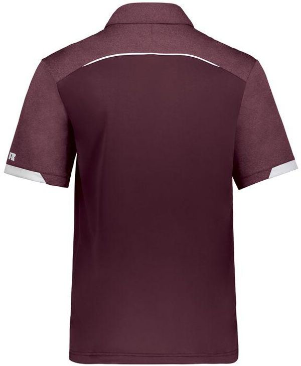 Am image of a Custom Russell Legend Polo in Maroon!