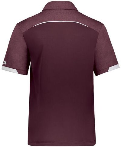 Am image of a Custom Russell Legend Polo in Maroon!