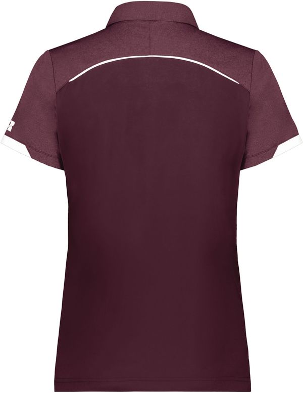 Am image of a Custom Russell Athletic Ladies Legend Polo in Maroon!