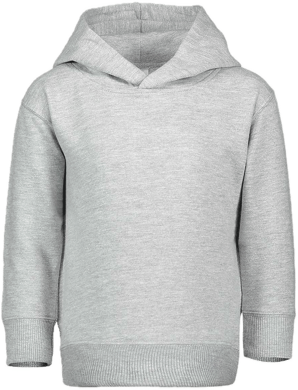 Am image of a Custom Rabbit Skins Toddler Pullover Fleece Hoodie in Heather!
