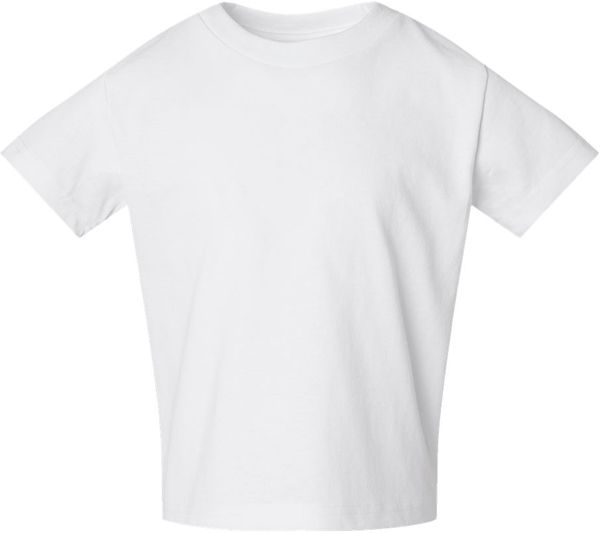 An image of a Custom Rabbit Skins Cotton Jersey T Shirt in White!