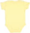 Am image of a Custom Rabbit Skins Infant Baby Rib Bodysuit in Banana!
