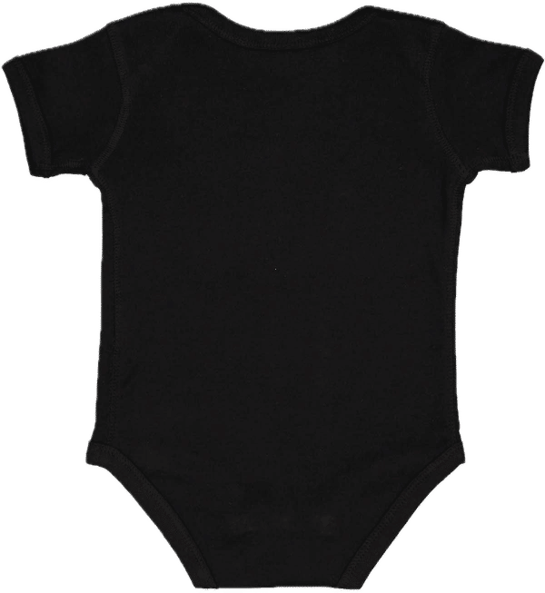 Am image of a Custom Rabbit Skins Infant Baby Rib Bodysuit in Black!