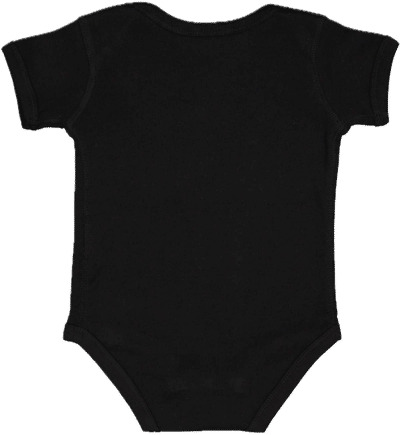 Am image of a Custom Rabbit Skins Infant Baby Rib Bodysuit in Black!
