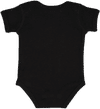 Am image of a Custom Rabbit Skins Infant Baby Rib Bodysuit in Black!