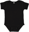 Am image of a Custom Rabbit Skins Infant Baby Rib Bodysuit in Black!