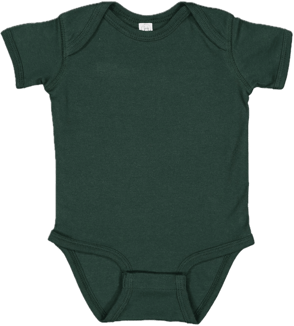 Am image of a Custom Rabbit Skins Infant Baby Rib Bodysuit in Forest!