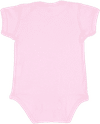Am image of a Custom Rabbit Skins Infant Baby Rib Bodysuit in Pink!