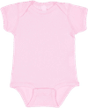 Am image of a Custom Rabbit Skins Infant Baby Rib Bodysuit in Pink!