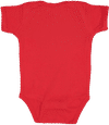 Am image of a Custom Rabbit Skins Infant Baby Rib Bodysuit in Red!