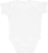 Am image of a Custom Rabbit Skins Infant Baby Rib Bodysuit in White!