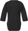 Am image of a Custom Rabbit Skins Infant Fine Jersey Long Sleeve Body Suit in Black!