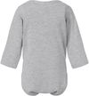 Am image of a Custom Rabbit Skins Infant Fine Jersey Long Sleeve Body Suit in Heather!