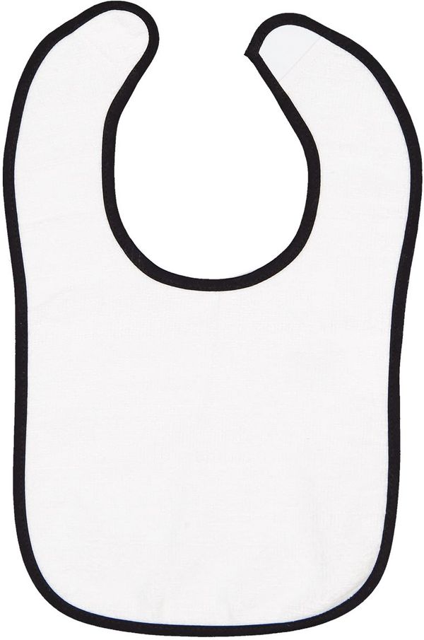 An image of a Custom Rabbit Skins Terry Snap Bib in White/Black!
