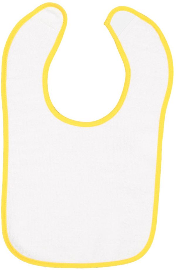 An image of a Custom Rabbit Skins Terry Snap Bib in White/Gold!