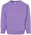 An image of a Custom Rabbit Skins Toddler Fleece Crewneck Sweatshirt in Lavender!