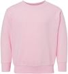 An image of a Custom Rabbit Skins Toddler Fleece Crewneck Sweatshirt in Pink!