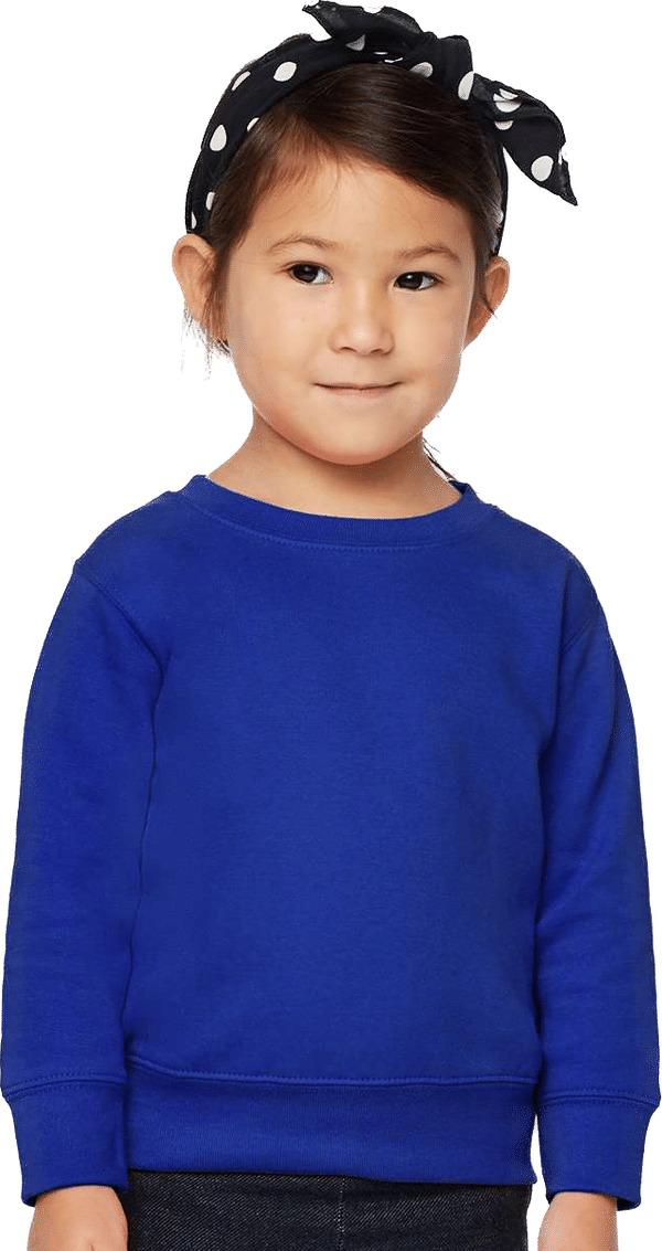 An image of a Custom Rabbit Skins Toddler Fleece Crewneck Sweatshirt!