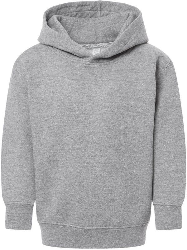An image of a Custom Rabbit Skins Toddler Pullover Fleece Hoodie in Heather!