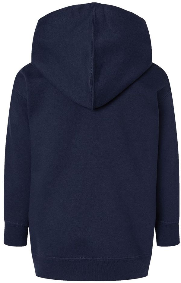 An image of a Custom Rabbit Skins Toddler Pullover Fleece Hoodie in Navy!