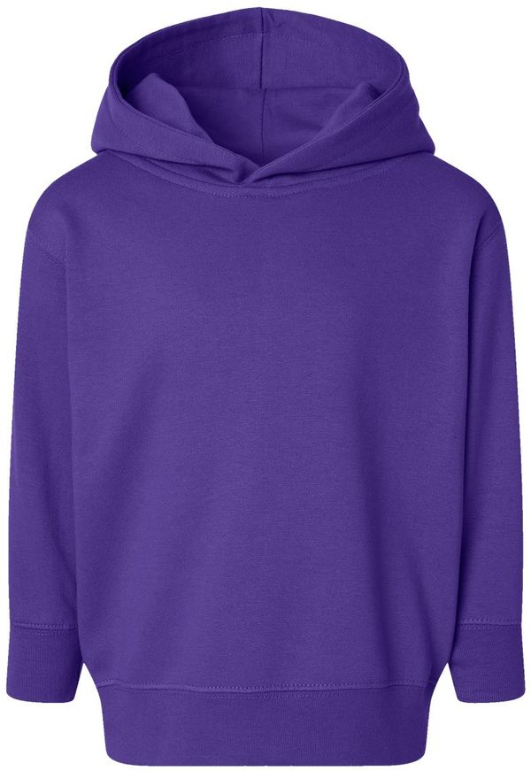 An image of a Custom Rabbit Skins Toddler Pullover Fleece Hoodie in Purple!