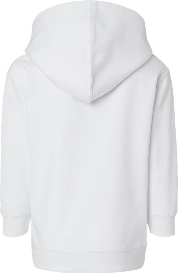 An image of a Custom Rabbit Skins Toddler Pullover Fleece Hoodie in White!