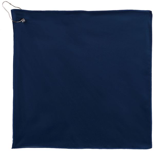 An image of a Custom Recycled 200g Microfiber Towel 15 in x 15 in in Navy!