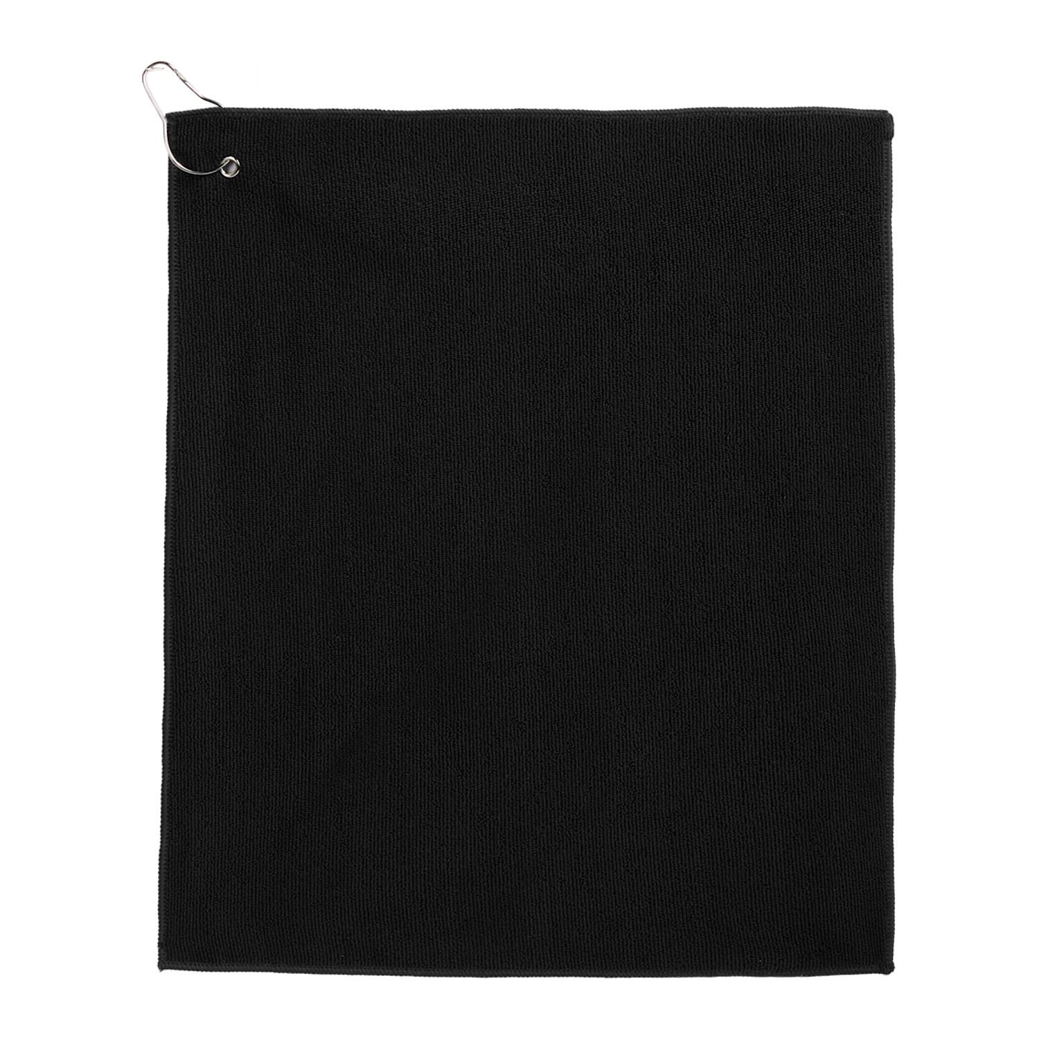 Recycled 300g Terry Polyester Towel 15 in x 18 in in Black