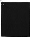 Am image of a Custom Recycled 300g Terry Polyester Towel 15 in x 18 in in Black!