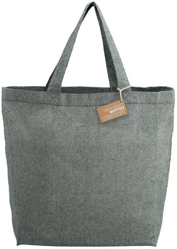 An image of a Custom Recycled 5oz Cotton Twill Grocery Tote in Dark Green!