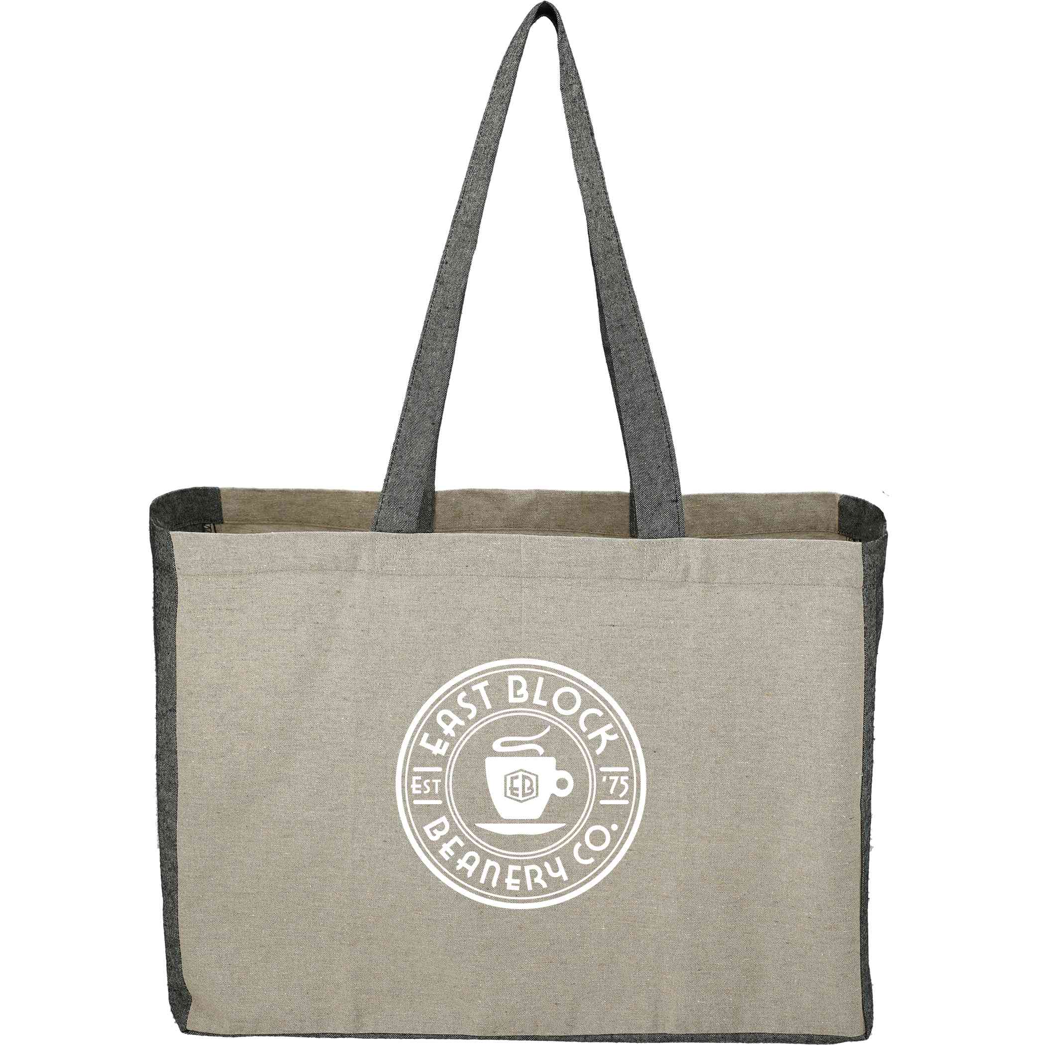 Recycled Cotton Contrast Side Shopper Tote