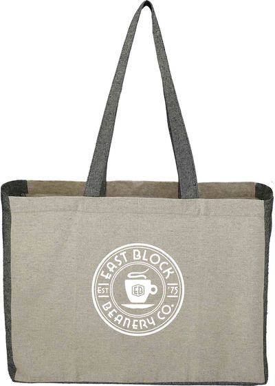An image of a Custom Recycled Cotton Contrast Side Shopper Tote!