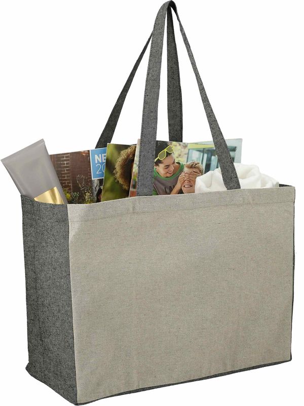 An image of a Custom Recycled Cotton Contrast Side Shopper Tote!
