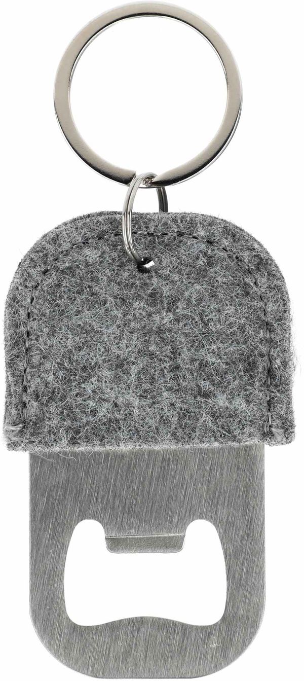 Am image of a Custom Recycled Felt Bottle Opener in Grey!