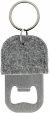 Am image of a Custom Recycled Felt Bottle Opener in Grey!