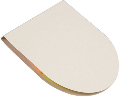 Am image of a Custom Recycled Milk Carton Round Sticky Notes Pad in White!