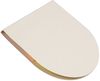 Am image of a Custom Recycled Milk Carton Round Sticky Notes Pad in White!