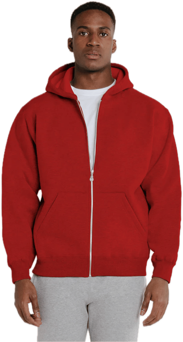 Am image of a Custom Redwood Classics Logan Hoody in Canadian Red!