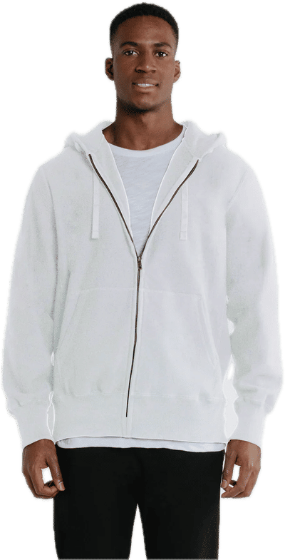 Am image of a Custom Redwood Classics Peregrine Full Zip Hoody in White!
