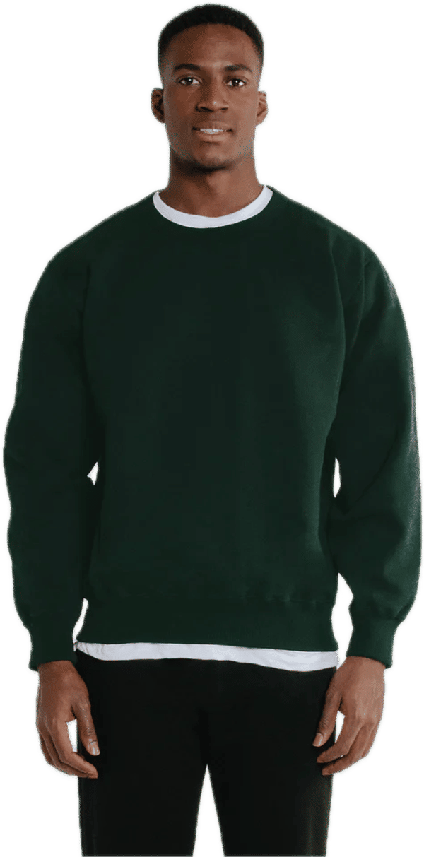 Am image of a Custom Redwood Classics Polar Crewneck in Park Green!