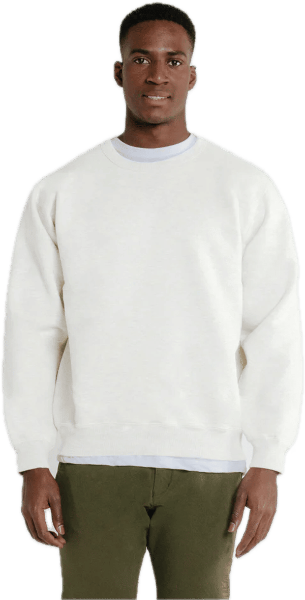 Am image of a Custom Redwood Classics Polar Crewneck in White!