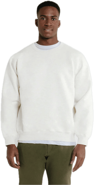 Am image of a Custom Redwood Classics Polar Crewneck in White!