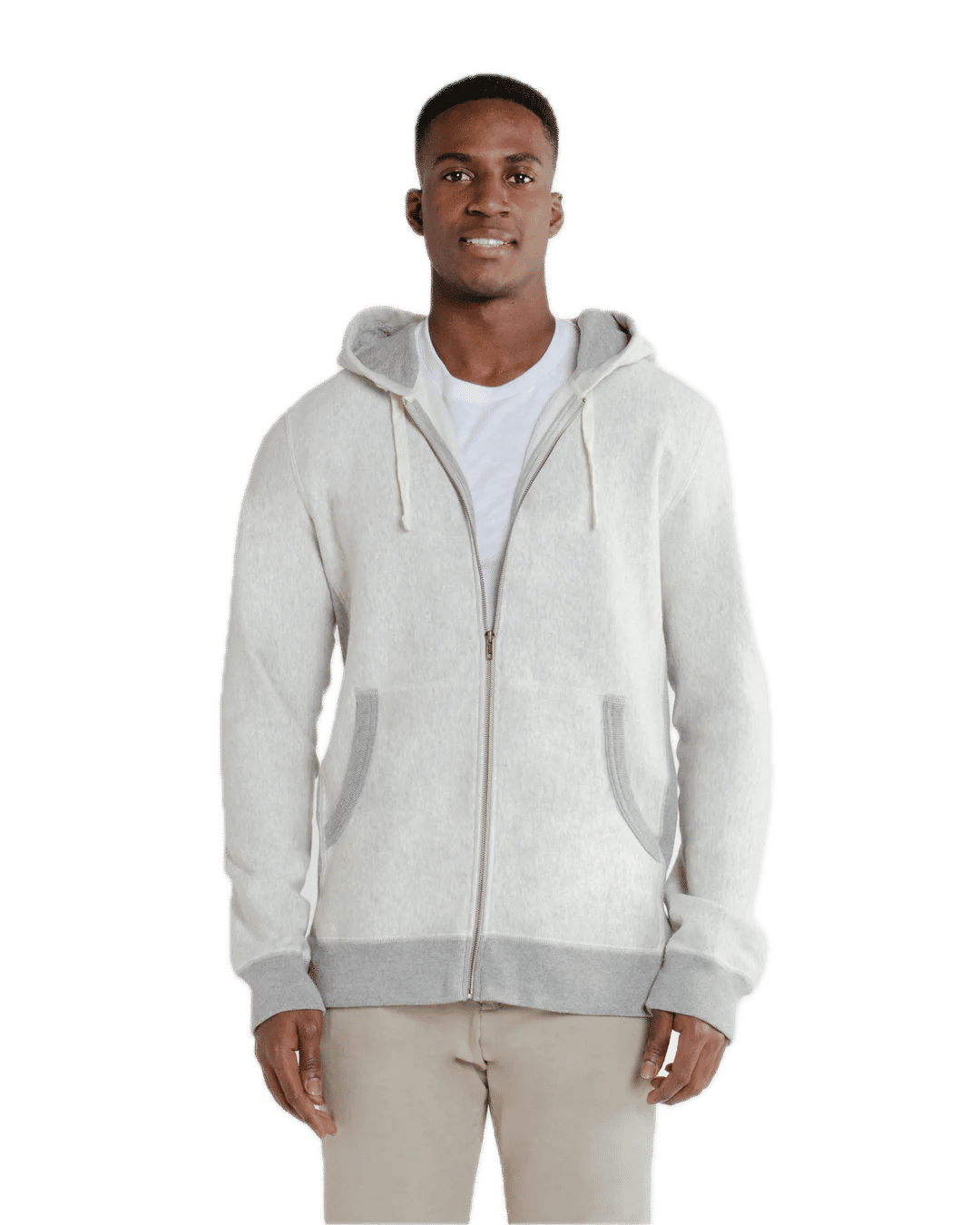 Redwood Classics Stutfield Hoody in Eggshell Mix w/ Grey mix ribbing