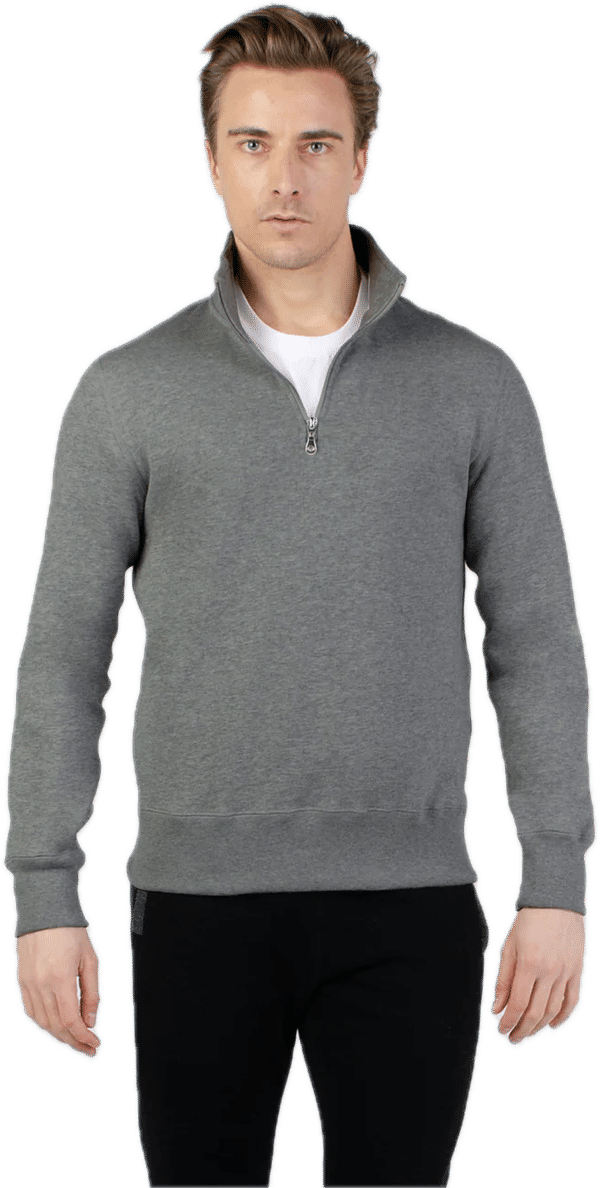 Am image of a Custom Redwood Classics Tremblant Zip Mock in Charcoal Mix!