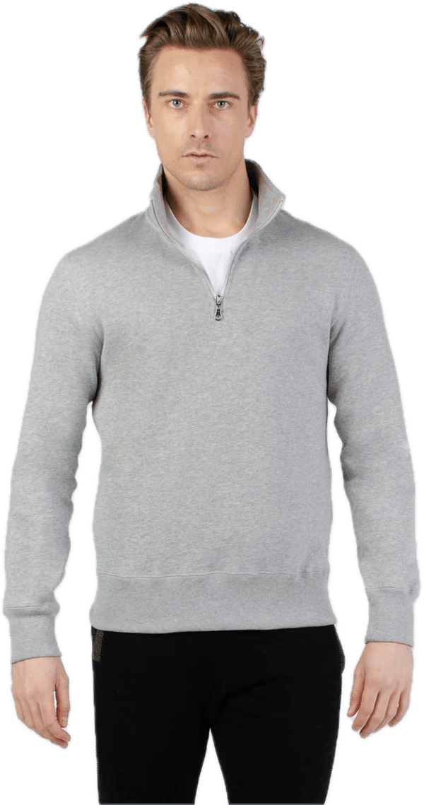 Am image of a Custom Redwood Classics Tremblant Zip Mock in Grey Mix!
