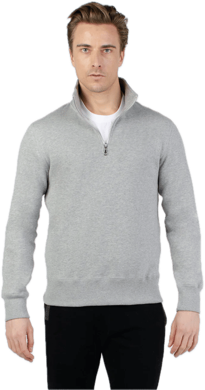 Am image of a Custom Redwood Classics Tremblant Zip Mock in Grey Mix!