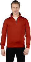 Am image of a Custom Redwood Classics Tremblant Zip Mock in Harvest Red!