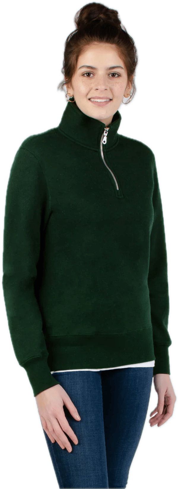 Am image of a Custom Redwood Classics Tremblant Zip Mock in Park Green!
