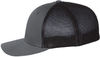 An image of a Custom Richardson Fitted Trucker with R Flex in Charcoal/Black!